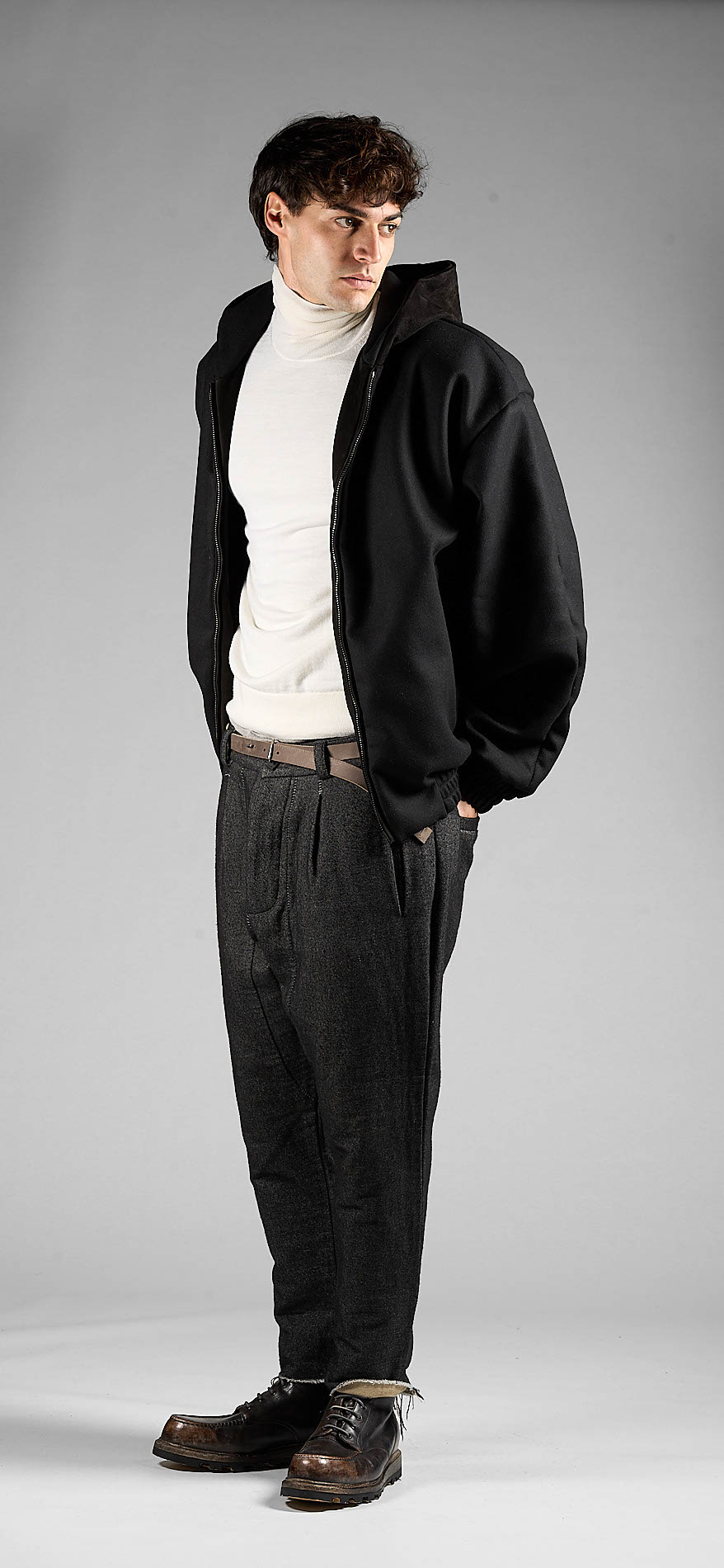 DANIELE BASTA LEATHER AND SILVER JACKET 